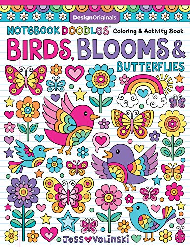 Notebook Doodles Birds, Blooms and Butterflies: Coloring & Activity Book