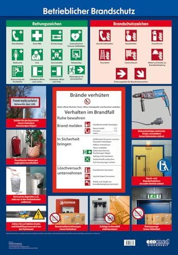 Wandtafel Betrieblicher Brandschutz von ecomed Sicherheit