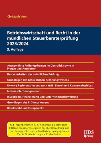 Betriebswirtschaft und Recht in der mündlichen Steuerberaterprüfung 2023/2024 von HDS-Verlag