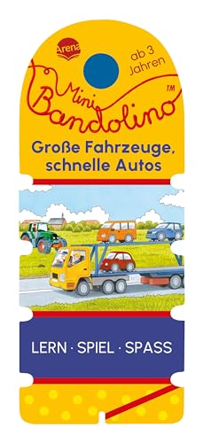 Mini Bandolino. Große Fahrzeuge, schnelle Autos: Lernspiel mit Lösungskontrolle für Kinder ab 3 Jahren