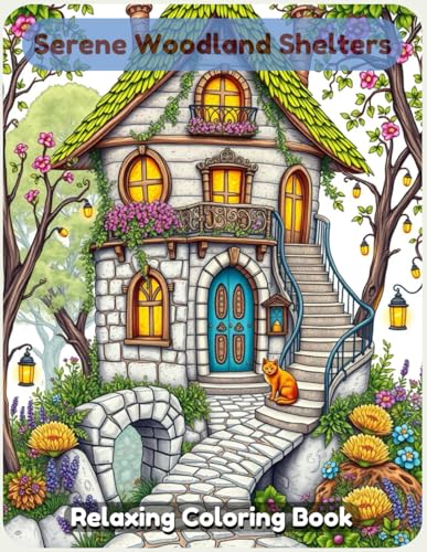 Serene Woodland Shelters Coloring Book: A Cozy and Relaxing Nature-Themed Adventure Featuring Enchanted Forest Cabins, Whimsical Treehouses, and Peaceful Woodland Retreats for Kids, Teens, and Adults von Independently published