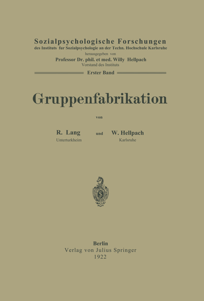 Gruppenfabrikation von Springer Berlin Heidelberg