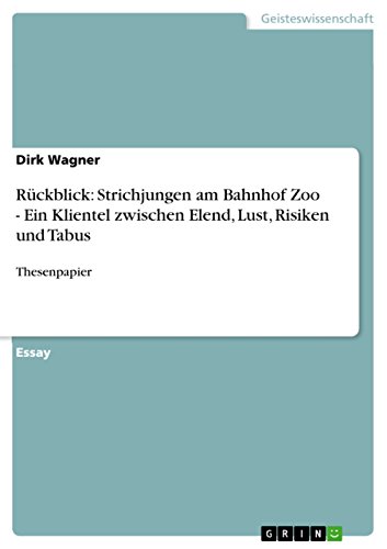 Rückblick: Strichjungen am Bahnhof Zoo - Ein Klientel zwischen Elend, Lust, Risiken und Tabus: Thesenpapier