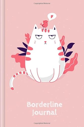 Borderline Journal: For filling out & ticking with skill tracker, tension curve, mood tracker and much more | Motif: Pink cat