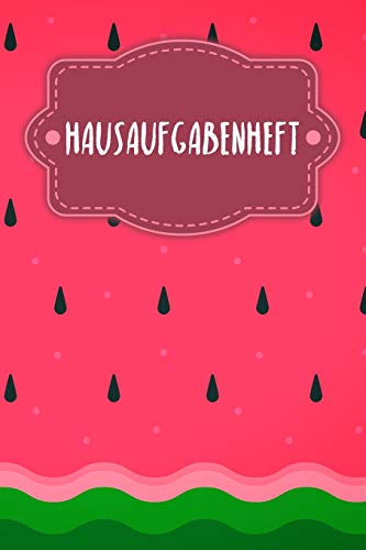 Hausaufgabenheft: Heft für Kinder + Schüler + Studenten | Motiv: Wassermelone