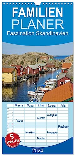 Familienplaner 2024 - Faszination Skandinavien mit 5 Spalten (Wandkalender, 21 cm x 45 cm) CALVENDO