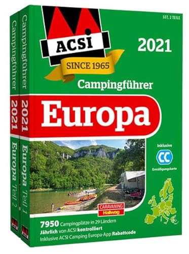 ACSI Internationaler Campingführer Europa 2021: in 2 Bänden inkl. Ermässigungskarte und ACSI Camping Europa-App Rabattcode. (Hallwag ACSI Campingführer)