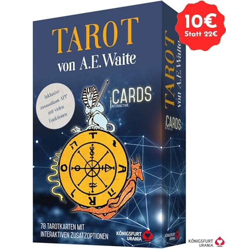 Tarot von A.E. Waite - iCards: 78 Tarotkarten mit interaktiven Zusatzoptionen (kostenlose App). Texte von Hajo Banzhaf und Noemi Christoph iCards Tarot von Königsfurt-Urania