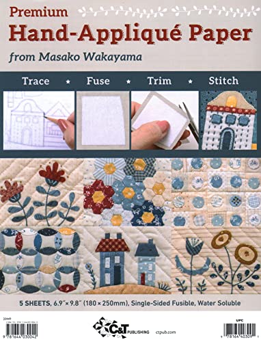 Premium Hand-Appliqué Paper from Masako Wakayama: Trace, Fuse, Trim, Stitch; Single-sided Fusible, Water Soluble von Stash Books