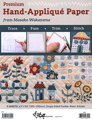 Premium Hand-Appliqué Paper from Masako Wakayama: Trace, Fuse, Trim, Stitch; Single-sided Fusible, Water Soluble Premium Hand-Appliqué Paper from Masako Wakayama: Trace, Fuse, Trim, Stitch; Single-sided Fusible, Water Soluble