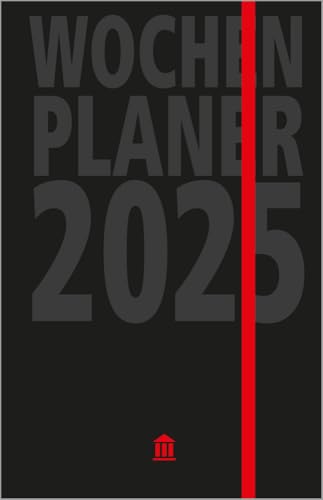 Wochenplaner 2025: Edler Kalender und Organizer, 2 Lesebändchen, Tasche für Visitenkarten, viel Platz für Notizen, verschließbar mit Gummizug
