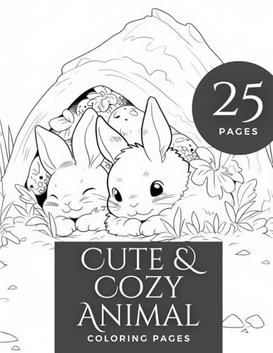 Cute & Cozy Animals: Coloring Pages for Adults and Teens von Independently published