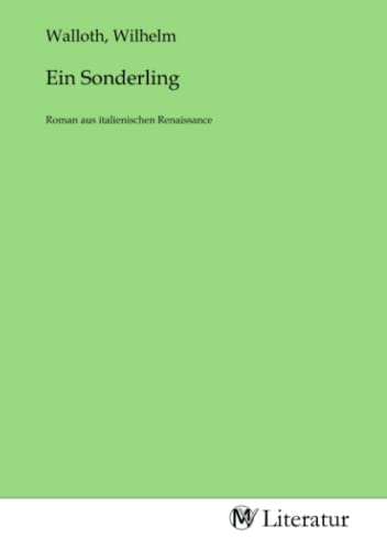 Ein Sonderling: Roman aus italienischen Renaissance: Roman aus italienischen Renaissance.DE von MV-Literatur