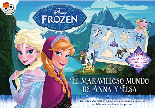 Frozen. El maravilloso mundo de Anna y Elsa: Con 4 puzles y una plantilla para dibujar (Disney. Frozen)