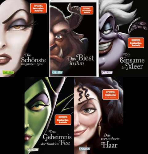 Die Disney Villains Band 1-4 im Taschenbuchformat + 1 exklusives Postkartenset