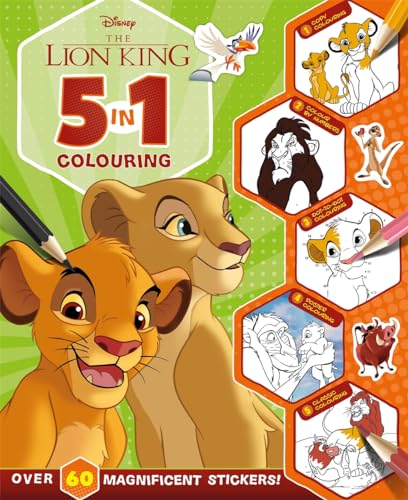 Disney The Lion King: 5 in 1 Colouring (With dot-to-dot, colour-by-numbers, copy colouring, and more!)
