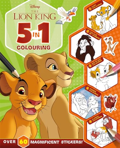 Disney The Lion King: 5 in 1 Colouring (With dot-to-dot, colour-by-numbers, copy colouring, and more!) von Autumn Publishing