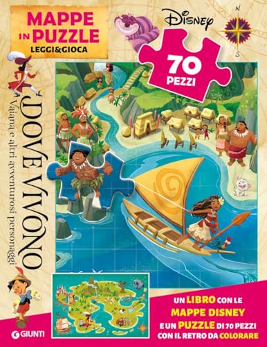 Dove vivono Vaiana e altri amici d’avventura. Mappe in puzzle. Leggi&Gioca. Ediz. a colori. Con puzzle 70 pezzi von Disney Libri