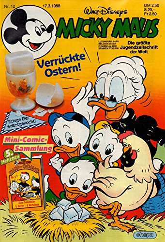 Micky Maus Zeitschrift - Nr. 12 - Vom 17.03.1988 - Komplett mit dem Heft-Extra "Gadget zum Eckige Eier selber machen" - Heft, Magazin Micky Maus Zeitschrift - Nr. 12 - Vom 17.03.1988 - Komplett mit dem Heft-Extra "Gadget zum Eckige Eier selber machen" - Heft, Magazin von Egmont Ehapa