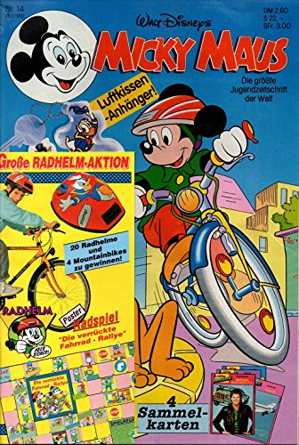 Micky Maus Zeitschrift - Nr. 14 - Vom 26.03.1992 - Komplett mit den Heft-Extras "Luftkissen-Anhänger und 4 Sammelkarten" - Heft, Magazin Micky Maus Zeitschrift - Nr. 14 - Vom 26.03.1992 - Komplett mit den Heft-Extras "Luftkissen-Anhänger und 4 Sammelkarten" - Heft, Magazin