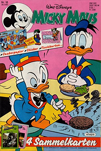 Micky Maus Zeitschrift - Nr. 18 - Vom 26.04.1990 - Komplett mit den Heft-Extras "Party Heft und 4 Sammelkarten" - Heft, Magazin Micky Maus Zeitschrift - Nr. 18 - Vom 26.04.1990 - Komplett mit den Heft-Extras "Party Heft und 4 Sammelkarten" - Heft, Magazin