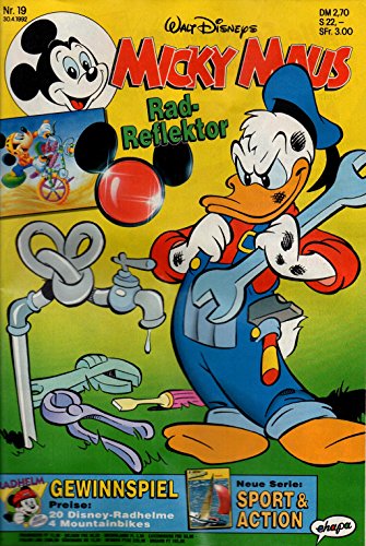 Micky Maus Zeitschrift - Nr. 19 - Vom 30.04.1992 - Komplett mit den Heft-Extras "Rad-Reflektor und Sammelkarten" - Heft, Magazin Micky Maus Zeitschrift - Nr. 19 - Vom 30.04.1992 - Komplett mit den Heft-Extras "Rad-Reflektor und Sammelkarten" - Heft, Magazin