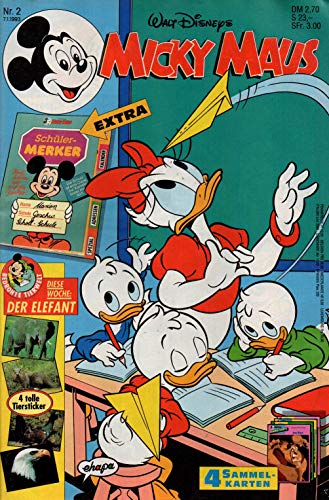 Micky Maus Zeitschrift - Nr. 2 - Vom 07.01.1993 - Komplett mit den Heft-Extras "Schüler-Merker und 4 Sammelkarten sowie 4 Tier-Sticker" - Heft, Magazin, Broschüre, Lektüre Micky Maus Zeitschrift - Nr. 2 - Vom 07.01.1993 - Komplett mit den Heft-Extras "Schüler-Merker und 4 Sammelkarten sowie 4 Tier-Sticker" - Heft, Magazin, Broschüre, Lektüre