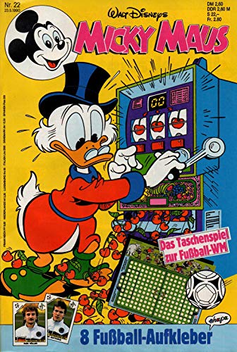 Micky Maus Zeitschrift - Nr. 22 - Vom 23.05.1990 - Komplett mit den Heft-Extras "Das Taschenspiel zur Fußball-WM und 8 Panini Italia '90 Fußball-Aufkleber" - Heft, Magazin, Broschüre, Lektüre Micky Maus Zeitschrift - Nr. 22 - Vom 23.05.1990 - Komplett mit den Heft-Extras "Das Taschenspiel zur Fußball-WM und 8 Panini Italia '90 Fußball-Aufkleber" - Heft, Magazin, Broschüre, Lektüre