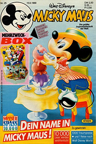 Micky Maus Zeitschrift - Nr. 25 - Vom 15.06.1989 - Komplett mit dem Heft-Extra "Mehrzweck-Box" - Heft, Magazin von Egmont Ehapa