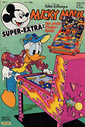 Micky Maus Zeitschrift - Nr. 3 - Vom 11.01.1990 - Komplett mit dem Heft-Super-Extra "Der große Flipperspaß!" - Heft, Magazin, Broschüre, Lektüre