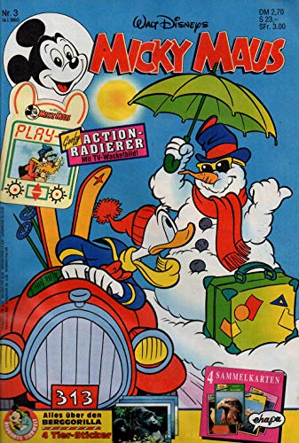 Micky Maus Zeitschrift - Nr. 3 - Vom 14.01.1993 - Komplett mit den Heft-Extras "Goofy Action-Radierer mit TV-Wackelbild und 4 Sammelkarten und 4 Tiersticker" - Heft, Magazin, Broschüre Micky Maus Zeitschrift - Nr. 3 - Vom 14.01.1993 - Komplett mit den Heft-Extras "Goofy Action-Radierer mit TV-Wackelbild und 4 Sammelkarten und 4 Tiersticker" - Heft, Magazin, Broschüre