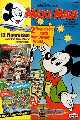 Micky Maus Zeitschrift - Nr. 35 - Vom 23.08.1990 - Komplett mit den Heft-Extras "Ferien-Poster und 4 neue Sammelkarten" - Heft, Magazin von Egmont Ehapa