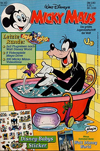 Micky Maus Zeitschrift - Nr. 40 - Vom 26.09.1991 - Komplett mit den Heft-Extras "Disney-Babys Sticker" - Heft, Magazin Micky Maus Zeitschrift - Nr. 40 - Vom 26.09.1991 - Komplett mit den Heft-Extras "Disney-Babys Sticker" - Heft, Magazin