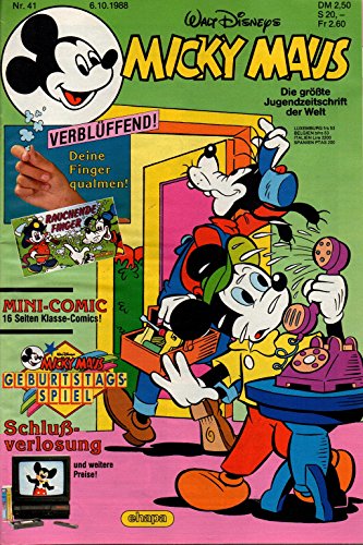 Micky Maus Zeitschrift - Nr. 41 - Vom 06.10.1988 - Komplett mit dem Heft-Extra "Rauchende Finger" - Heft, Magazin Micky Maus Zeitschrift - Nr. 41 - Vom 06.10.1988 - Komplett mit dem Heft-Extra "Rauchende Finger" - Heft, Magazin