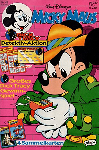 Micky Maus Zeitschrift - Nr. 42 - Vom 11.10.1990 - Komplett mit dem Heft-Extras "Trick-Karten und 4 Sammelkarten" - Heft, Magazin