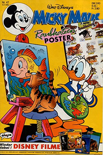 Micky Maus Zeitschrift - Nr. 47 - Vom 15.11.1990 - Komplett mit den Heft-Extras "Raubkatzen Poster und Sammelkarten" - Heft, Magazin