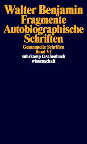 Gesammelte Schriften: Band VI: Fragmente vermischten Inhalts. Autobiographische Schriften (suhrkamp taschenbuch wissenschaft) von Suhrkamp Verlag AG