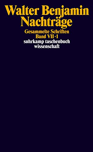 Gesammelte Schriften: Band VII: Nachträge. 2 Teilbände (suhrkamp taschenbuch wissenschaft)
