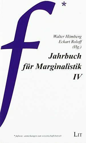 Jahrbuch für Marginalistik von Lit Verlag