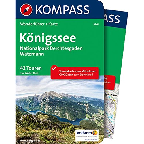 KOMPASS Wanderführer Königssee, Nationalpark Berchtesgaden, Watzmann: Wanderführer mit Extra-Tourenkarte 1:35.000, 42 Touren, GPX-Daten zum Download.