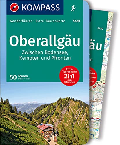 KOMPASS Wanderführer Oberallgäu, Zwischen Bodensee, Kempten und Pfronten, 50 Touren: mit Extra-Tourenkarte Maßstab 1:55.000, GPX-Daten zum Download