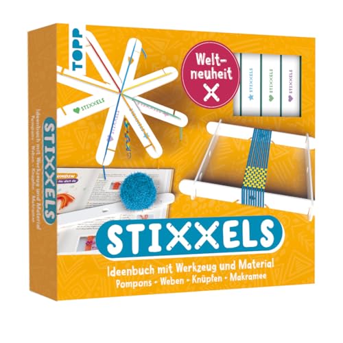 Kreativ-Set Stixxels - Das Universalwerkzeug für Makramee, Knüpfen, Pompons und Weben. Weltneuheit!: Buch mit Grundlagen und Kreativideen, 4 Stixxels-Stäbe und Garn in 2 Farben (Buch plus Material) Kreativ-Set Stixxels - Das Universalwerkzeug für Makramee, Knüpfen, Pompons und Weben. Weltneuheit!: Buch mit Grundlagen und Kreativideen, 4 Stixxels-Stäbe und Garn in 2 Farben (Buch plus Material)