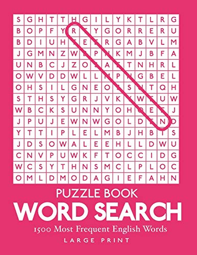 Word Search : 1500 Most Frequent English Words: Large Print Puzzle Book | 8.5" x 11" | 100 Puzzles | 1 Per Page | With Solutions