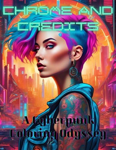 Chrome and Credits: A Cyberpunk Coloring Odyssey | Adult Coloring Book | Gift for Friends and Family | Greyscale Images von Independently published