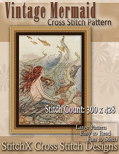 Vintage Mermaid Cross Stitch Pattern von CREATESPACE