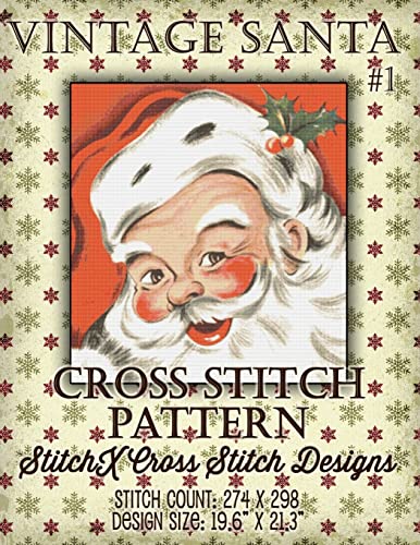 Vintage Santa Cross Stitch Pattern von CREATESPACE