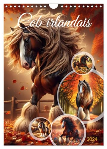 Cob irlandais (Calendrier mural 2024 DIN A4 horizontal), CALVENDO calendrier mensuel: Découvrez la beauté majestueuse des chevaux Cob irlandais von Calvendo