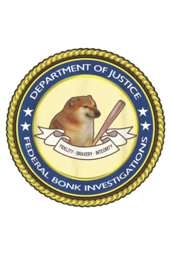 Federal Bonk Investigations Cheems Doge Meme: Plain Lined Journal Notebook, 120 Pages, Medium 6 x 9 Inches, Printed Cover
