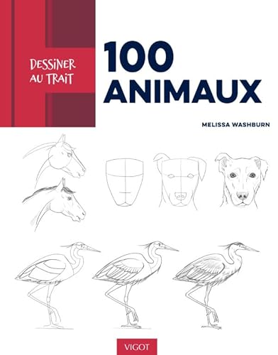 Dessiner au trait 100 animaux: Des modèles pas à pas pour apprendre à dessiner les animaux en mouvement