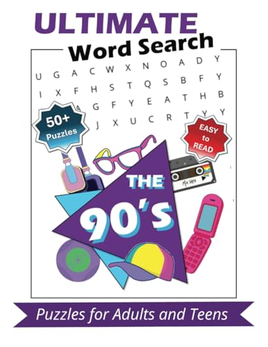 90s Word Search, Ultimate Gen-Z Puzzle Book for Teens and Adults: Relive the 1990s! Relax Your Mind to Millennial 90s Fads, Movies, Music, TV and ... The Perfect Gift for Friends and Family! von Independently published